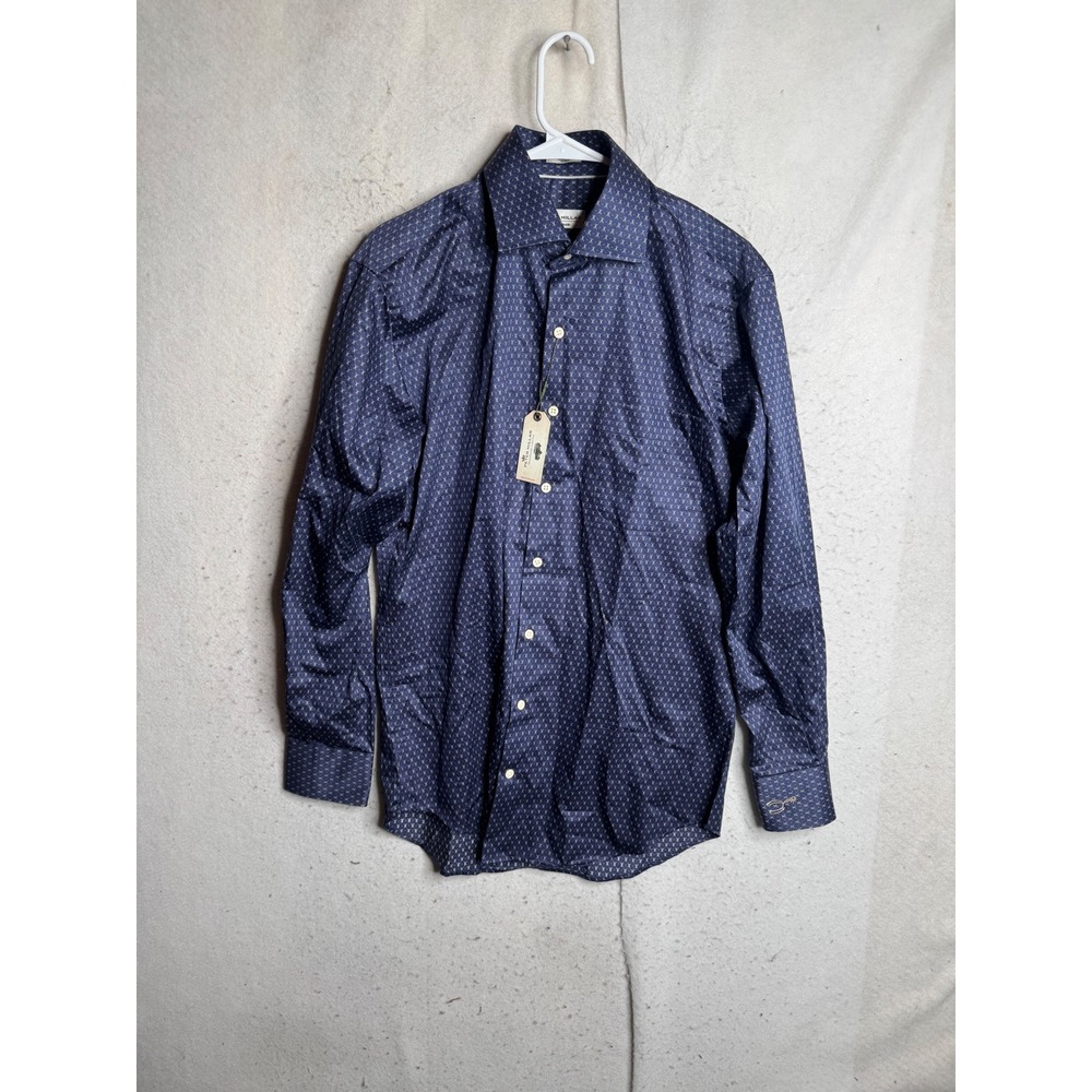 NWT Peter Millar Mountainside Mens Navy Geometric Button Down MF17W53CSL M